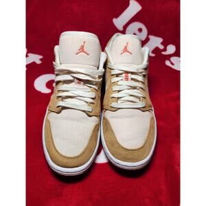 Nike Air Jordan 1 Low SE DH7820-700 Beige Corduroy Tan Suede Men's 10 Customized